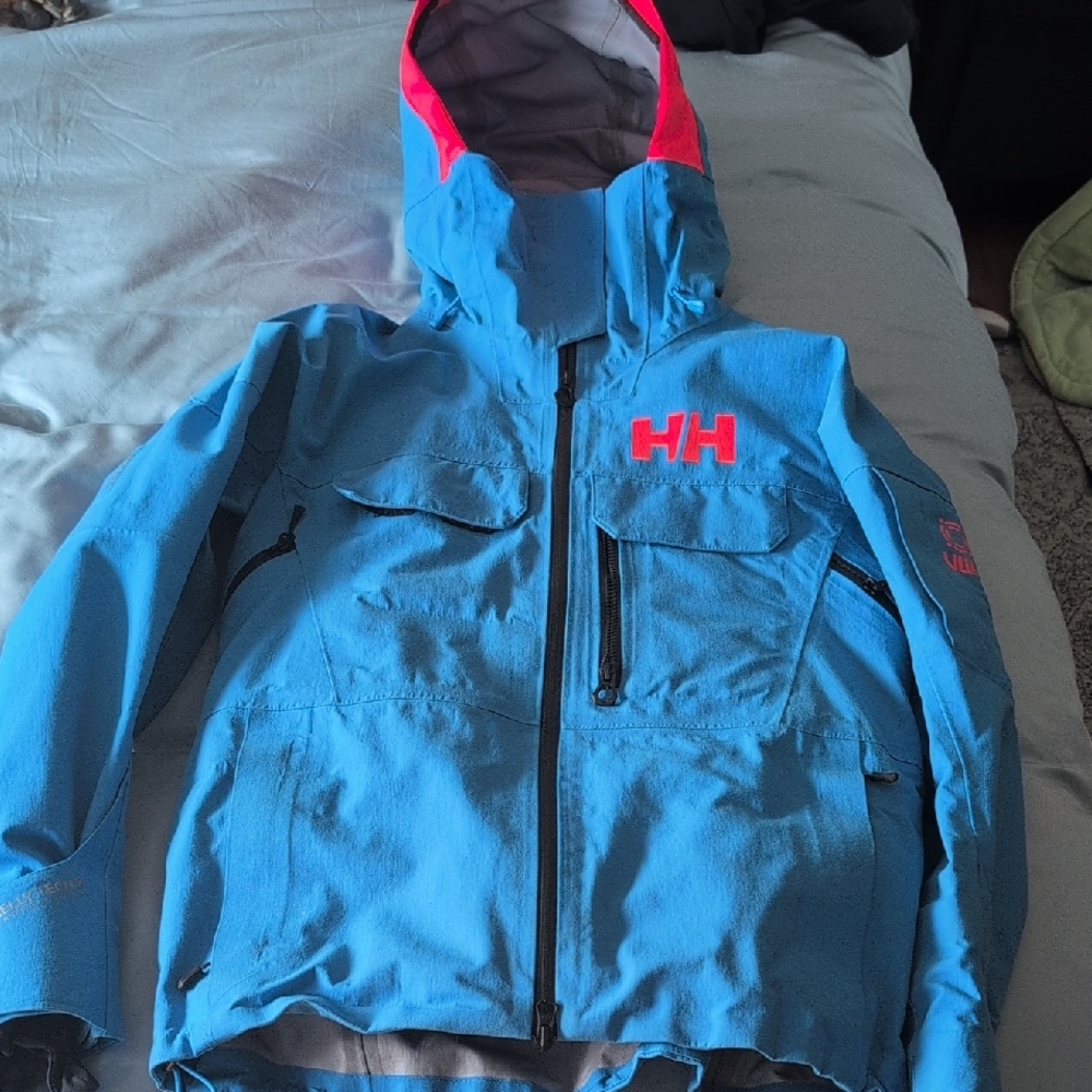 Helly Hansen Maroi shell Vibrant Blue Jacket with Red Highlights Womens